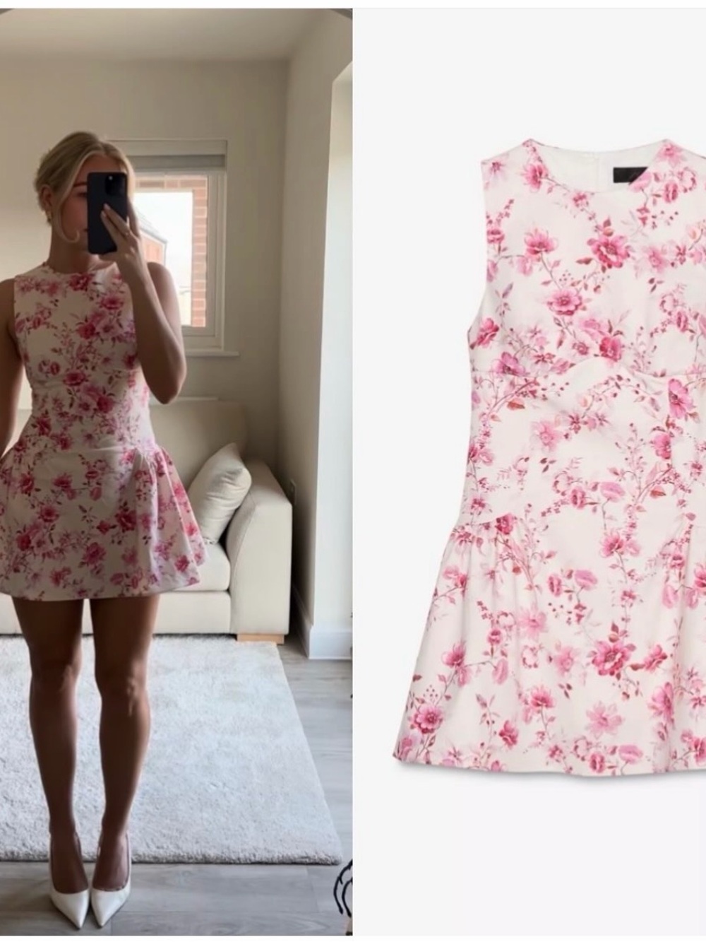 Zara poplin floral dress Brand new